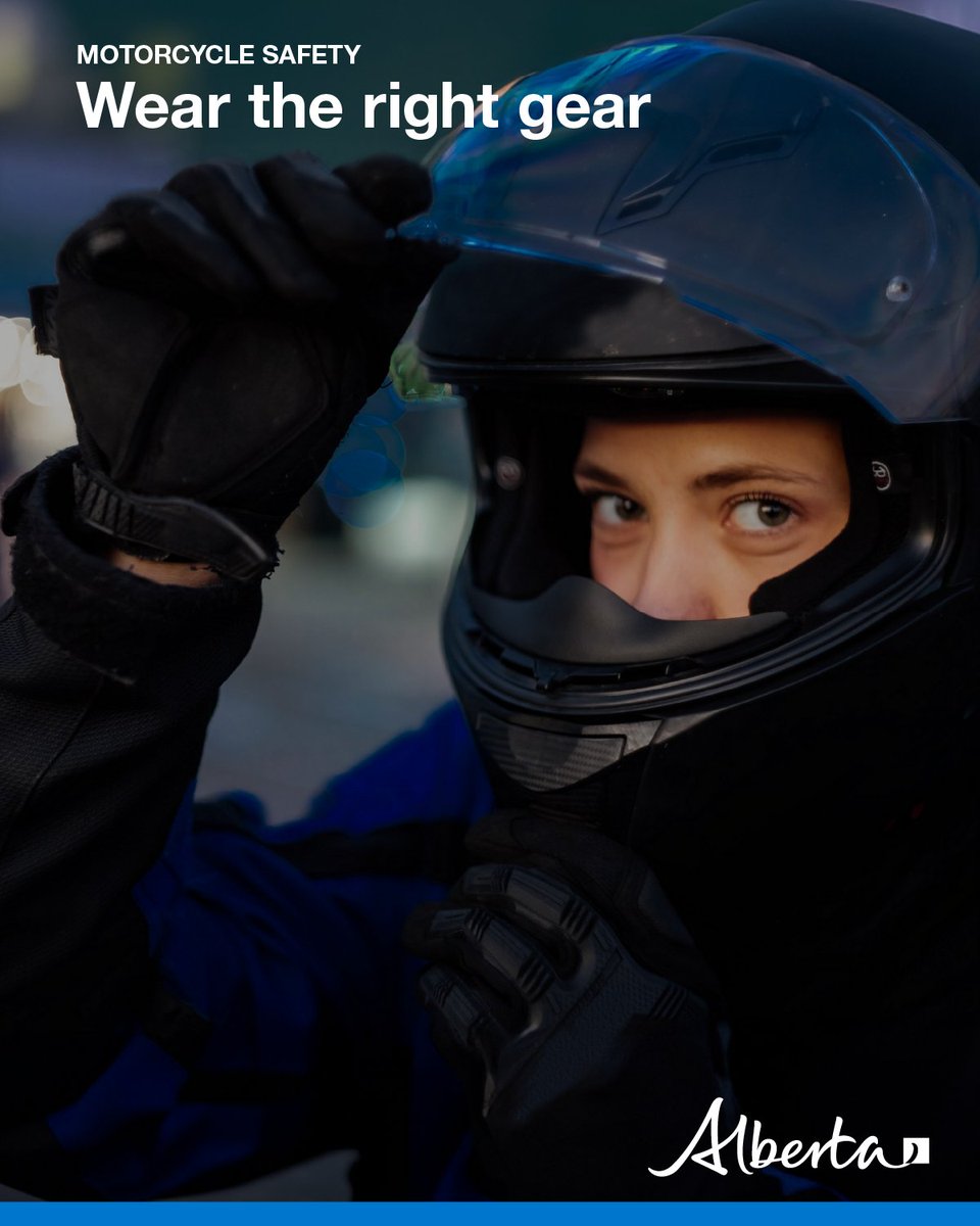 Wearing the right gear is important for your safety – that includes helmet, leathers, closed shoes, and eye protection: youtube.com/watch?v=yTjNkC… #ABRoads #DriveSafe #RoadSafety