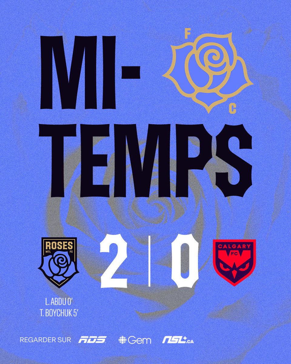 rosesmtlfc's tweet image. 2–0 sous les étoiles à la mi-temps | 2–0 under the lights at halftime 🌙
La nuit des Roses, présenté par @IntactAssurance 🌠