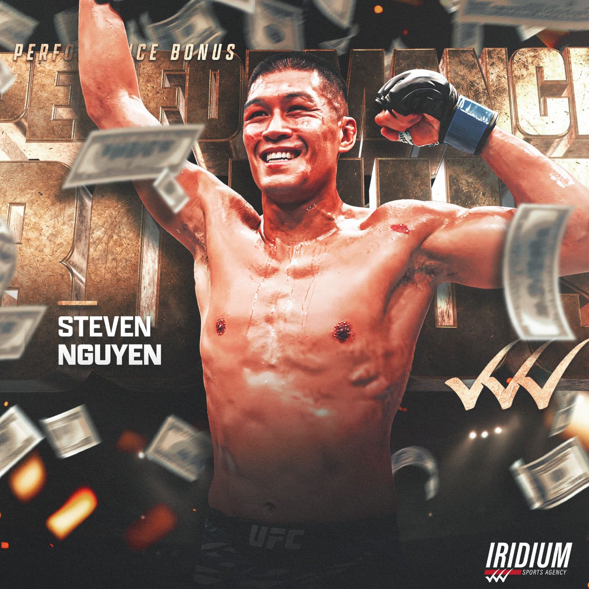 TeamIridiumISA's tweet image. Our man @Steven_Win has now cashed Performance Bonus checks in his first ✌🏼 trips the @ufc’s Octagon after today&apos;s epic TKO victory at #UFCAbuDhabi 💰 #TheDarkside