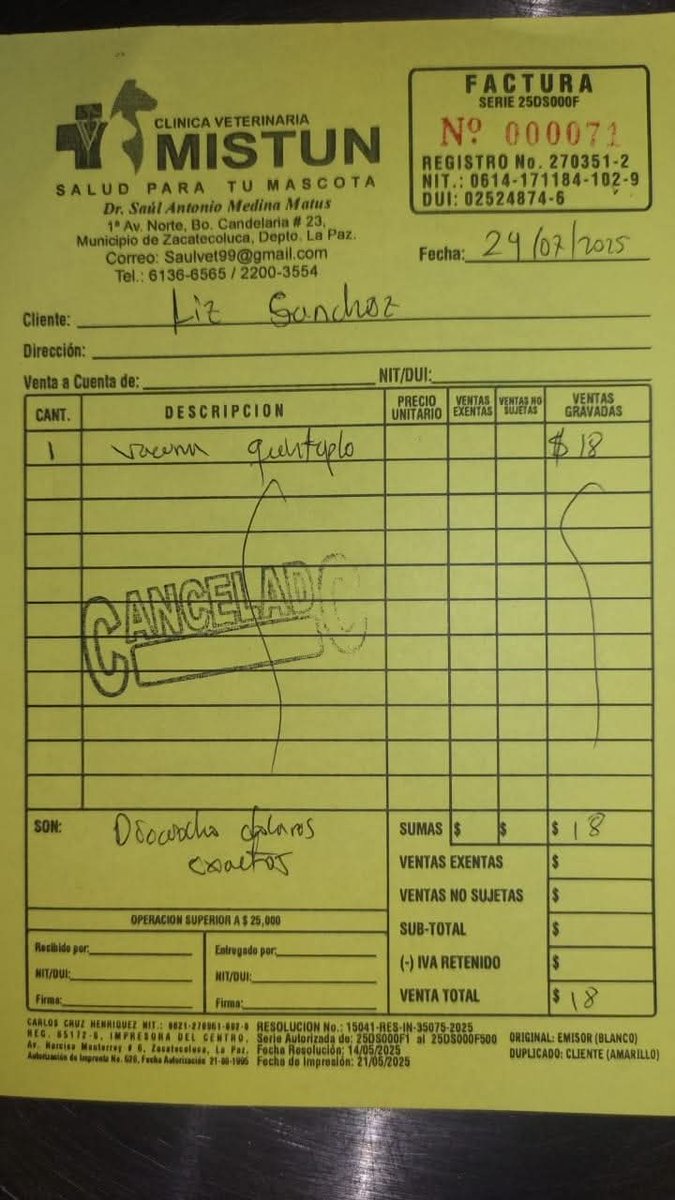 lyssitta's tweet image. #agradecimiento
Pelusa ya tiene su vacuna quintuple
Un ANÓNIMO nos donó $25 para poder llevarla al vet y que se la aplicaran 🙏🙏🙏
Aún necesitamos terminar de reunir los $75 para pagar su transporte desde Zacatecoluca al que será su nuevo hogar
Nos ayuda por favor 🙏
Formas…