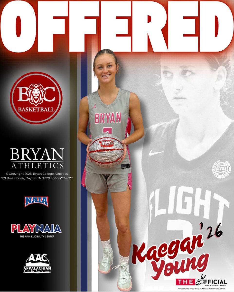 Kaegan Young (@kaeganyoung22) on Twitter photo Huge thank you to <a href="/CoachBollant/">CoachBollant</a> , staff, and players for an incredible visit! Grateful to receive another basketball offer. Go Lions! 🦁🏀 <a href="/Bryan_WBB/">Bryan College WBB</a> <a href="/theofficial_hub/">The Official Hub</a> <a href="/LadyChampionWBB/">LadyChampionsWBB</a> <a href="/BSTEW_22/">Barry Stewart</a> <a href="/TNFlightEYBL/">Tennessee Flight EYBL</a> Huge thank you to <a href="/CoachBollant/">CoachBollant</a> , staff, and players for an incredible visit! Grateful to receive another basketball offer. Go Lions! 🦁🏀 <a href="/Bryan_WBB/">Bryan College WBB</a> <a href="/theofficial_hub/">The Official Hub</a> <a href="/LadyChampionWBB/">LadyChampionsWBB</a> <a href="/BSTEW_22/">Barry Stewart</a> <a href="/TNFlightEYBL/">Tennessee Flight EYBL</a>