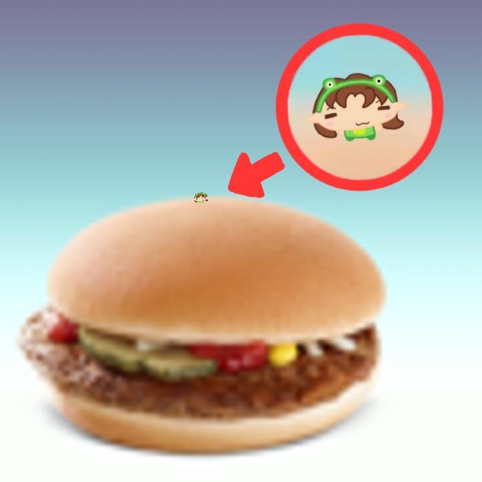 peepeepingus's tweet image. this is my burger and youre arent allowd to eat it