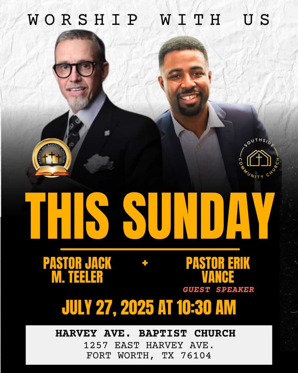 PrayOrDie's tweet image. Just a reminder Southside Community Church, we will not be in the chapel in the morning as we will have a combined service with Harvey Ave. Baptist Church where Pastor Vance is the guest speaker. The address is 1257 Harvey Ave. #FortWorth, TX 76104. Service starts at 10:30 am. If…