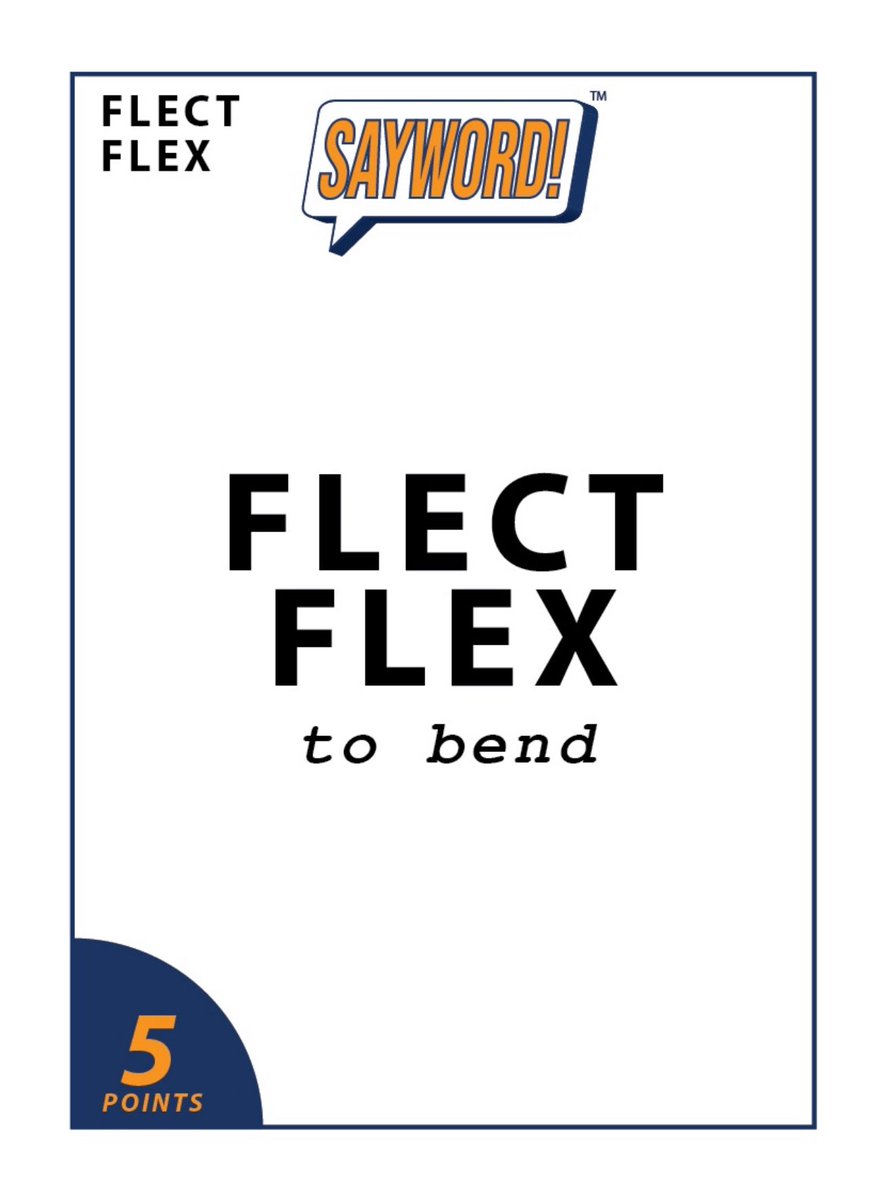 saywordgame's tweet image. 1) Comment with a word containing “FLECT/FLEX” meaning “BEND”. No Repeats!
2) Tag the next player. No tag-backs!
3) For a chance to win a free copy of SAYWORD! , like, follow, & repost (not quote)! (Previous winners also eligible) #giveaway #clearthelist #gamenight #wordgame…