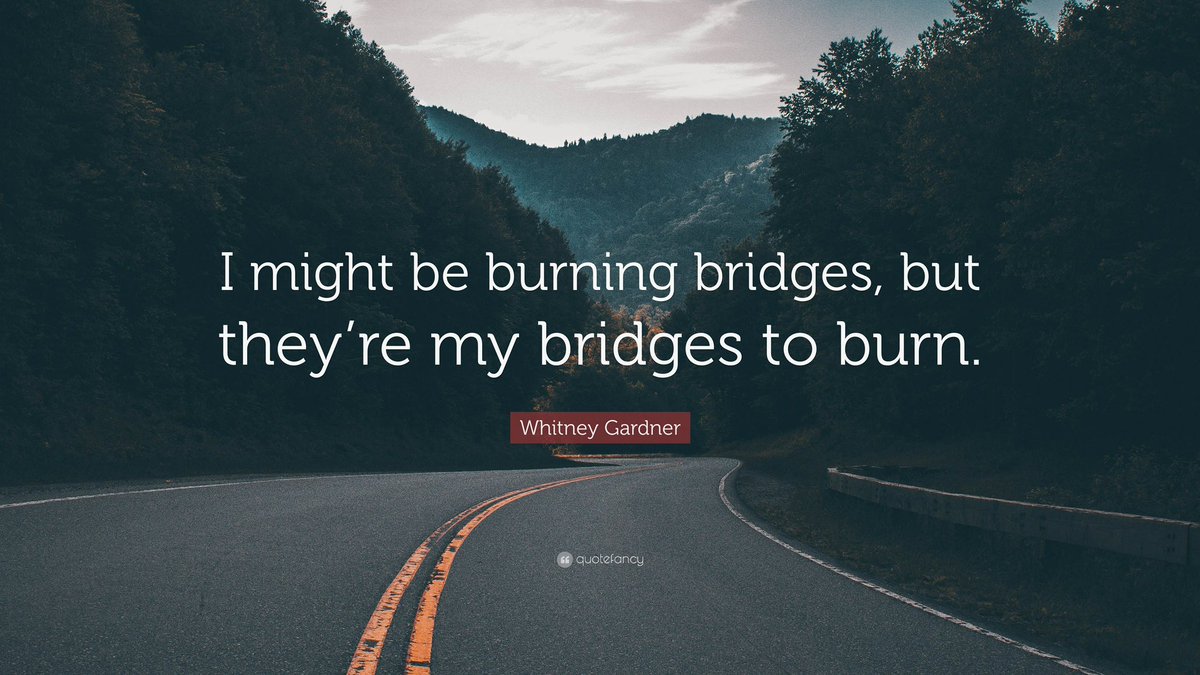 ChazNeal2's tweet image. Some bridges are meant to burn, and when they do, there’s a strange peace that settles in.
No way back, no looking over your shoulder just you, transformed. The moment you choose, the moment you let go of who you once were, is the moment everything ends… and anything can begin.