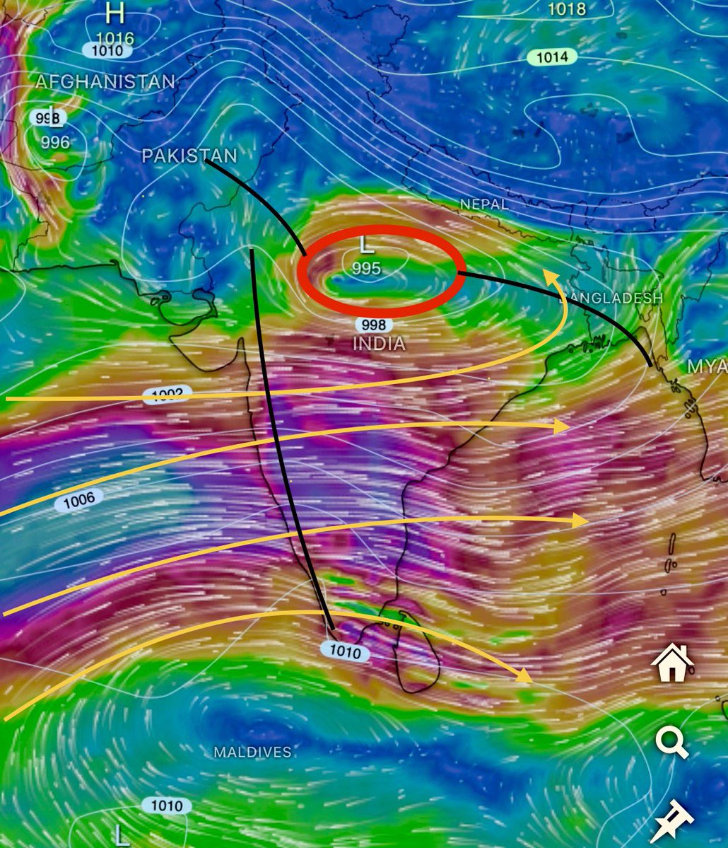 MasRainman's tweet image. Depression Over MP North Chattisgarh and Offshore Trough till Kerala will influence Heavy Rains/Extreme Heavy Rains along Kerala Karavalli Karnataka Konkan Maharashtra Central India Rajasthan and Gujarat. extreme Heavy Rains over West coast &Gujarat along Rajasthan for Next 24/48…