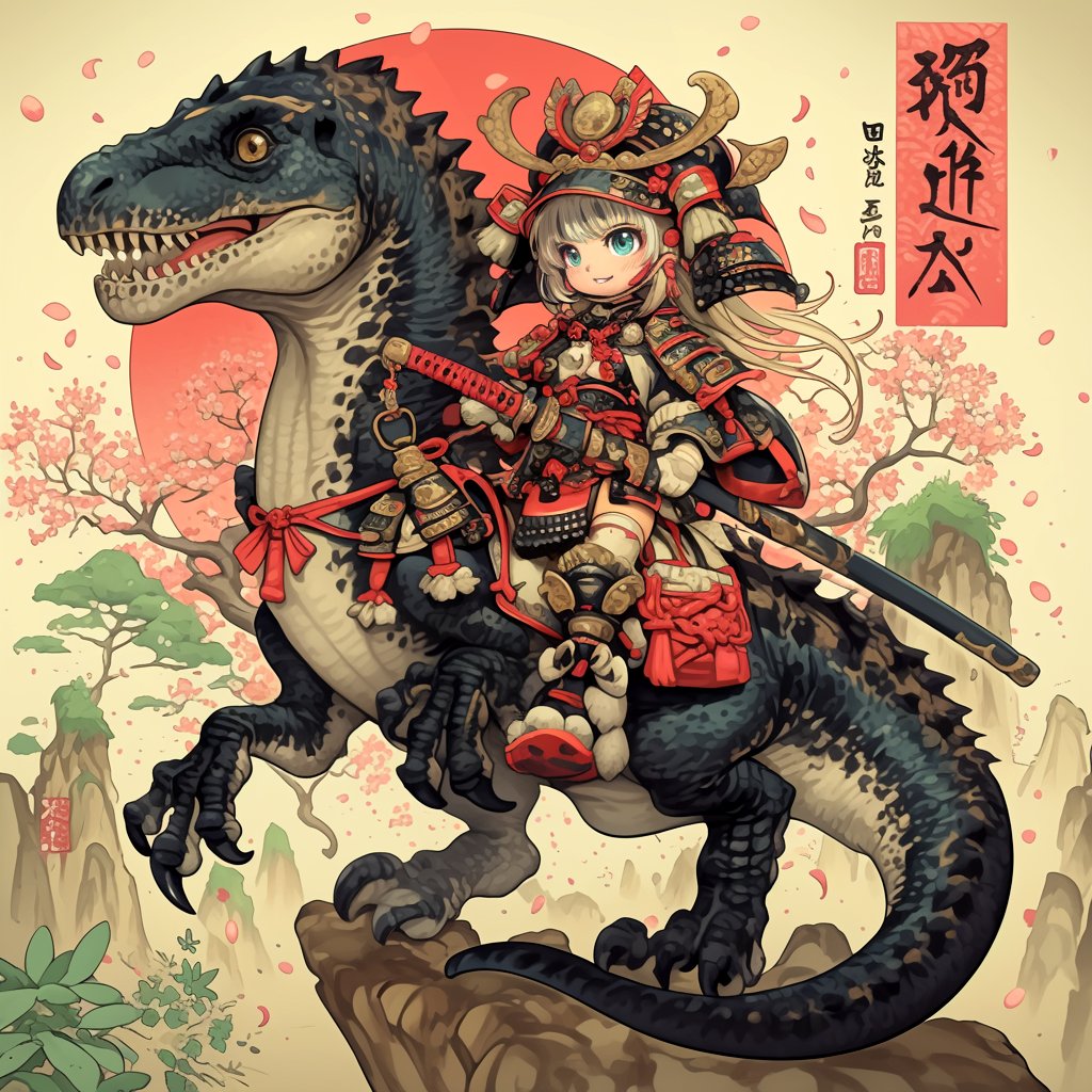 HakumaiDev's tweet image. 恐竜サムライ
〜 Dino Samurai 〜
#nijijourney