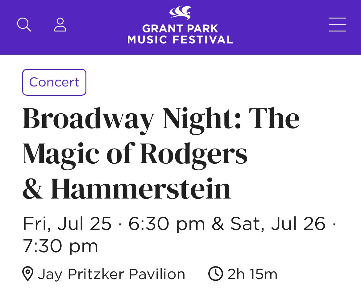 jepaco's tweet image. Grant Park Orchestra Broadway night