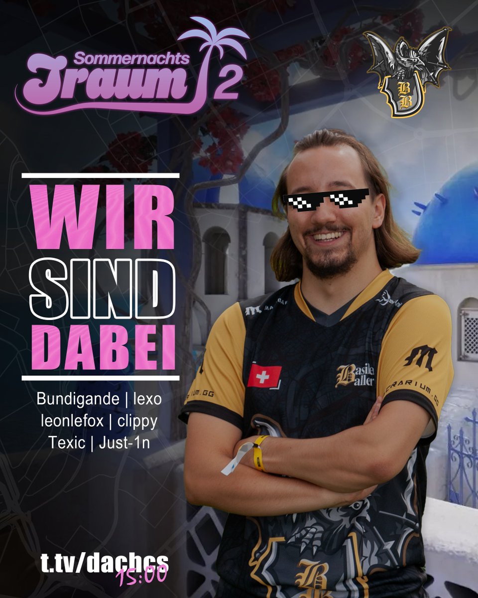 BASILEA BALLERS (@basileaballers) on Twitter photo Ihr habt heute noch Nichts vor? 👀
Dann verfolgt die Games unseres Spezial-Lineups "BBgoesPoolparty" beim diesjährigen Sommernachtstraum von <a href="/dachcs/">DACH CS Masters</a>! 🌴
▶ twitch.tv/dachcs3
📷 <a href="/bundigande/">Bundigande</a> Ihr habt heute noch Nichts vor? 👀
Dann verfolgt die Games unseres Spezial-Lineups "BBgoesPoolparty" beim diesjährigen Sommernachtstraum von <a href="/dachcs/">DACH CS Masters</a>! 🌴
▶ twitch.tv/dachcs3
📷 <a href="/bundigande/">Bundigande</a>