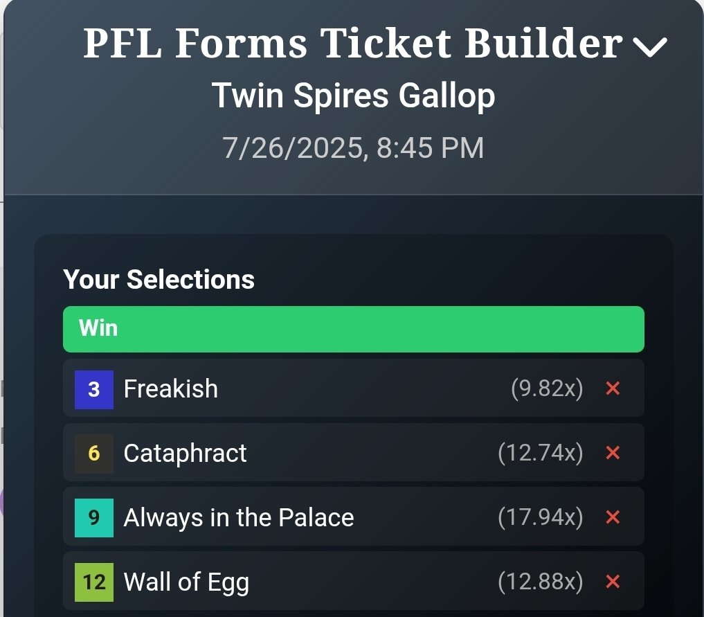 Poor2Ricopfl's tweet image. Shout out to @pfldrf for always having the sauce with these @photofinishgame PP info 🙌
Here are my picks for the @TwinSpires GALLOP