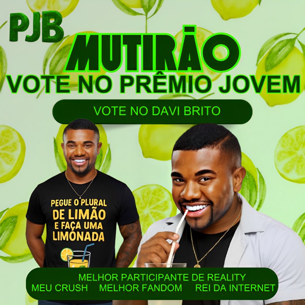 PORTALFELINAS's tweet image. 🚨 MUTIRÃO ABERTO, CARRINHOS! 🚨
É hora de acelerar rumo ao título do #PJB2025! 🏁👑
Nosso Davi Brito é FINALISTA nas categorias:
🎥 Participante de Reality Show
🌐 Rei da Internet
🛒 Melhor Fandom
💘 Meu Crush

VOTA TODO DIA, TODO SEGUNDO, TODO MOMENTO!
band.com.br/entretenimento…