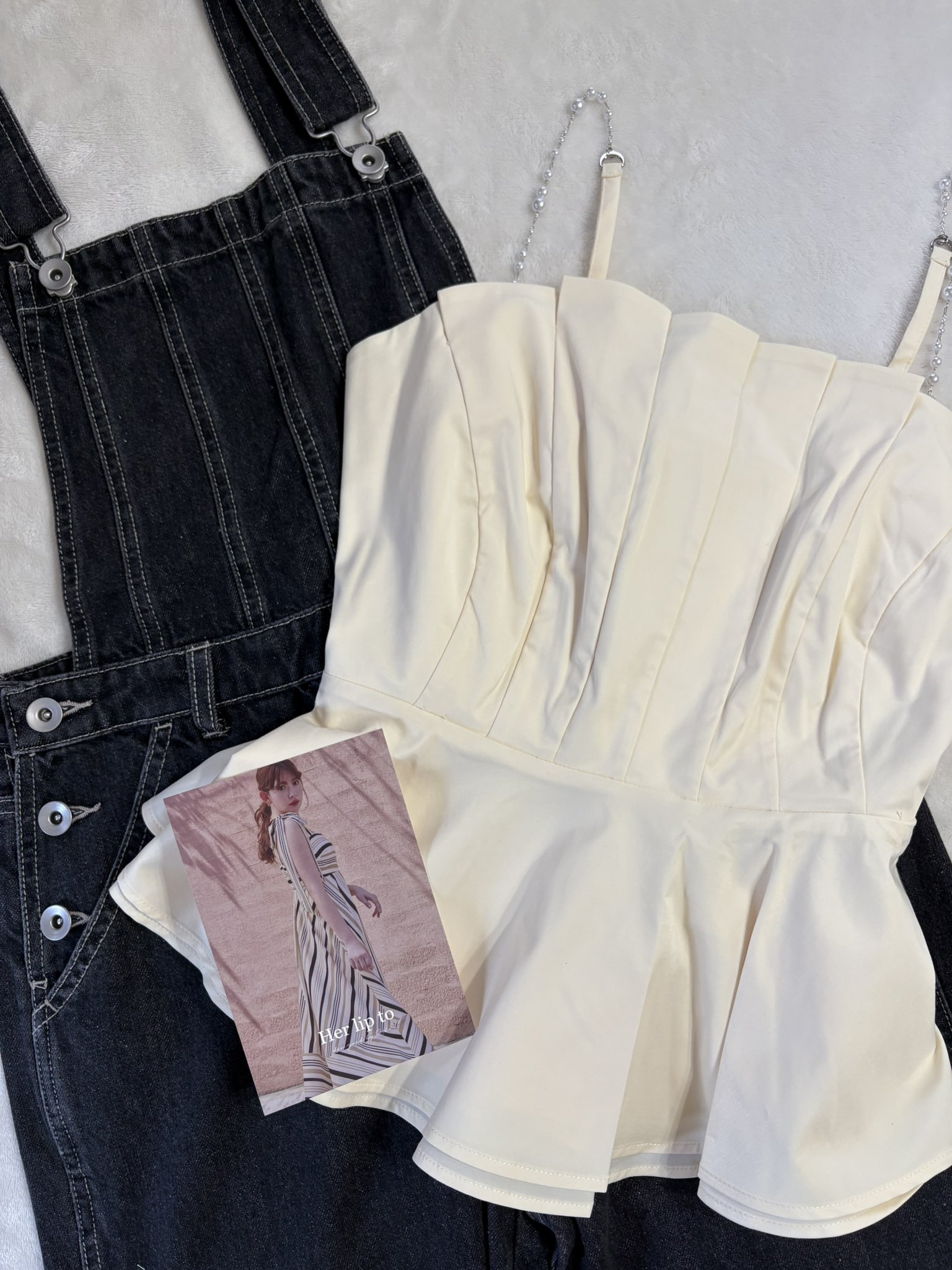 Her lip to - Herlipto♡Wave Denim Two Piece her lip to Wave Denim Two Piece（Her lip to♡Cherry Pattern