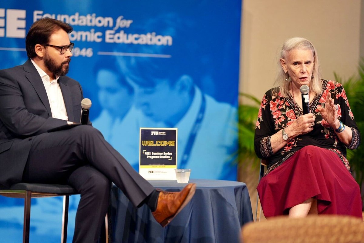 Foundation for Economic Education (@feeonline) on Twitter photo Big ideas. <a href="/DeirdreMcClosk/">Deirdre Nansen McCloskey</a> & <a href="/dgrcosta/">Diogo Costa</a> talk about progress, meaning, and the future. Big ideas. <a href="/DeirdreMcClosk/">Deirdre Nansen McCloskey</a> & <a href="/dgrcosta/">Diogo Costa</a> talk about progress, meaning, and the future.