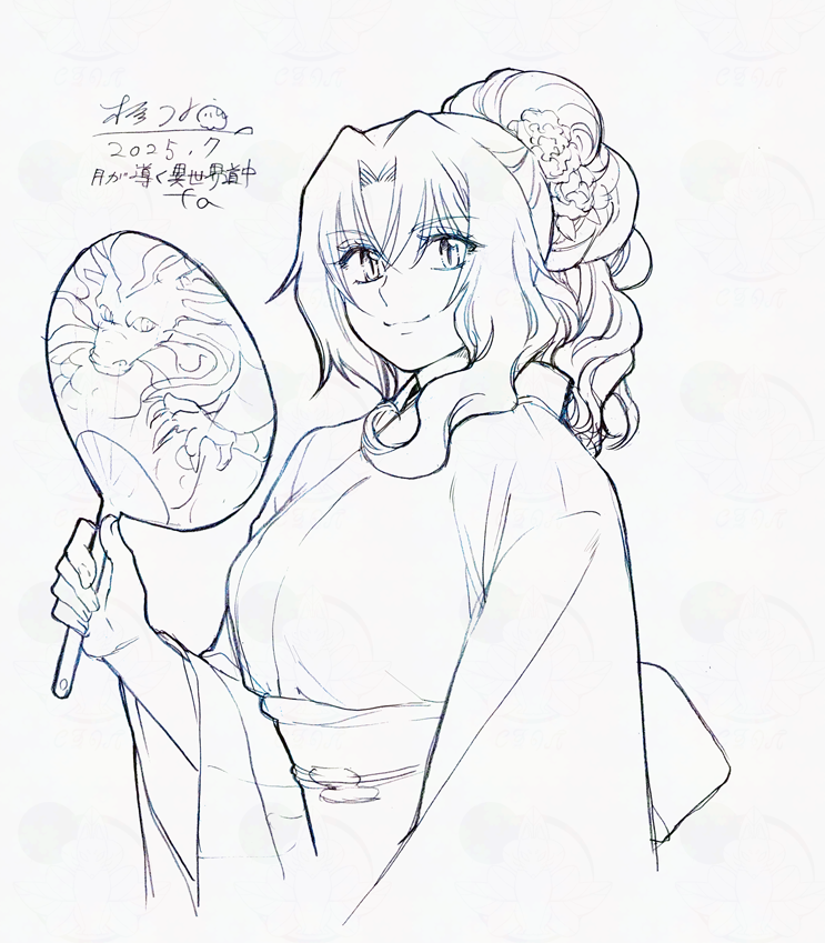 KotoraEX's tweet image. 筋トレ報告1832日目　巴に女物の浴衣着せてみた　「巴が女装(女物の装い)してる…」「若　言い方」