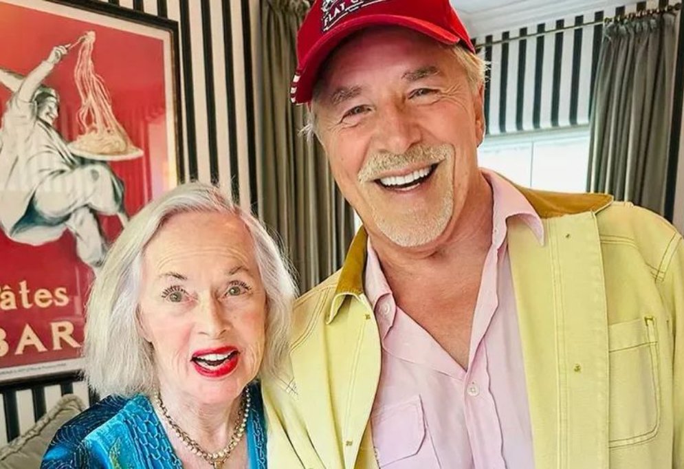 ClassicMovieDig's tweet image. Tippi Hedren, 95, of "The Birds" fame and her former son-in-law, Don Johnson, 74, star of "Miami Vice."