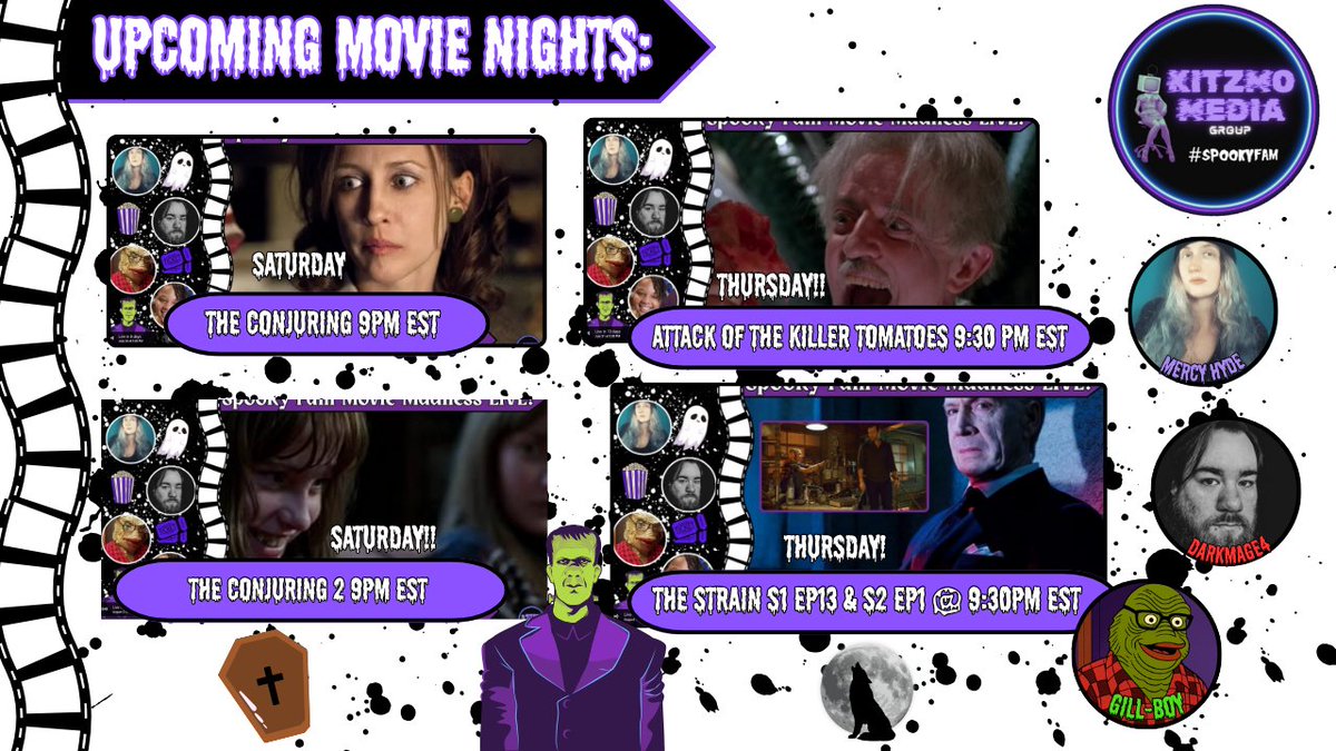 Mercy_HydeKMG's tweet image. Thanks for joining us for The Conjuring. Next up 9:30PM EST on Thursay we have Attack of the Killer Tomatoes. #spookyfam