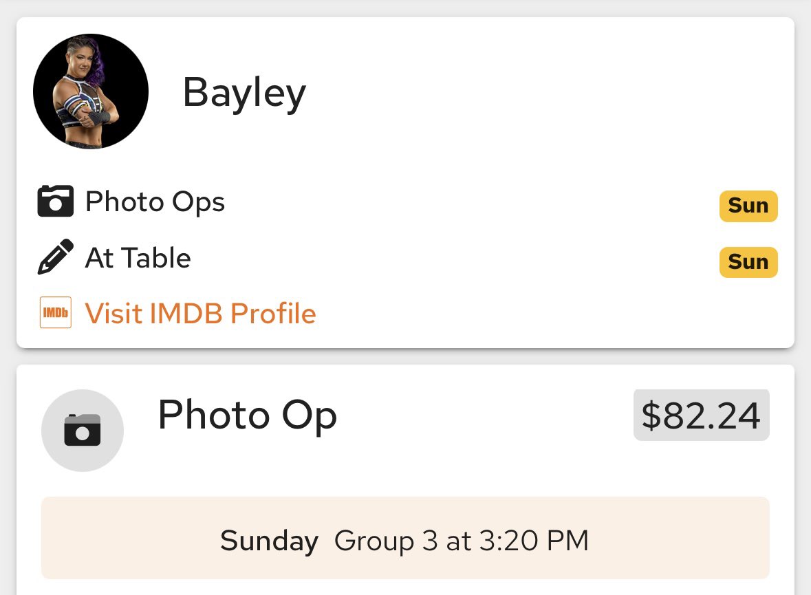 Bayleyscupcakes's tweet image. Bayley has a SummerSlam meet & greet on Sunday, August 3rd!! 💜