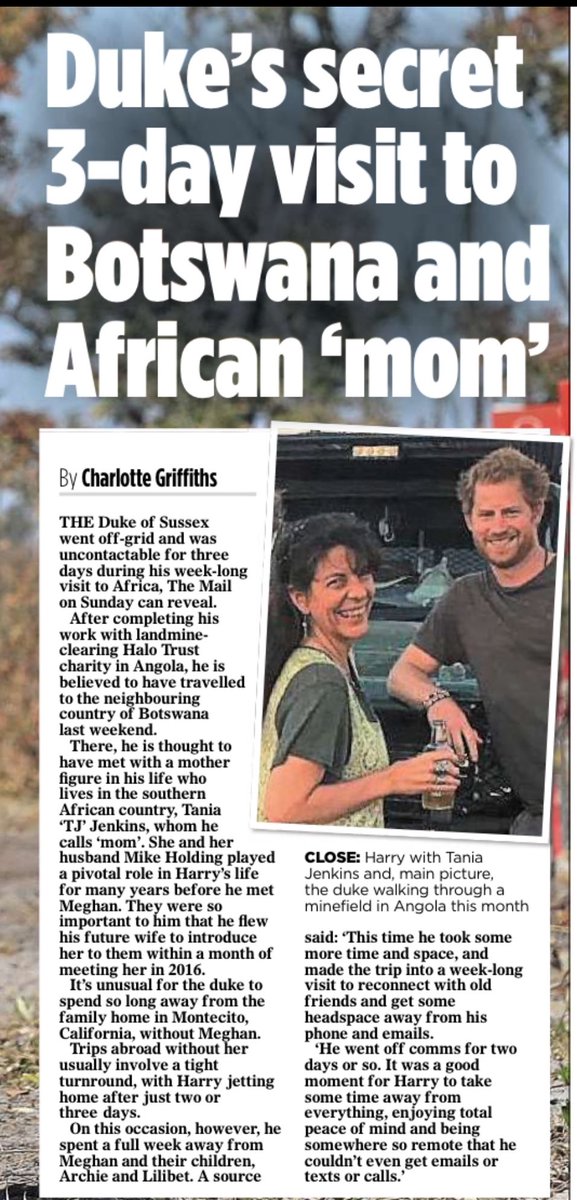 JenCarsonTaylor's tweet image. 👀 The only interesting NEWS story in the Mail On Sunday — he went off grid again.