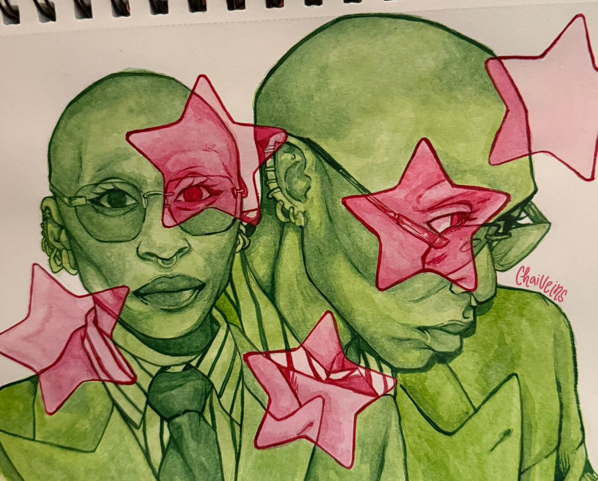 chaiveins's tweet image. some monochromatic watercolor practice :P