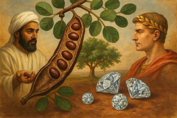 Comment une simple graine a donné naissance au Carat, unité des pierres précieuses
Quand on parle de diamants ou de pierres précieuses, le mot carat résonne comme une promesse de valeur, de beauté et de rareté. Mais peu savent que cette unité, symbole de luxe et de précision,