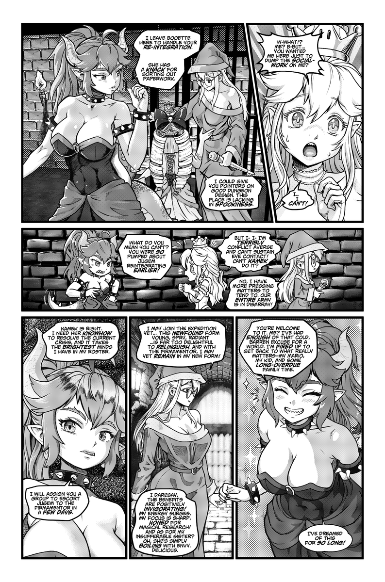 Athorist's tweet photo. #bowsette #MarioBros #Kamek #manga #comic #art #inked Speed draw of this page on Youtube at https://t.co/CmbUfrEZAo https://t.co/V4m7WmQsBM