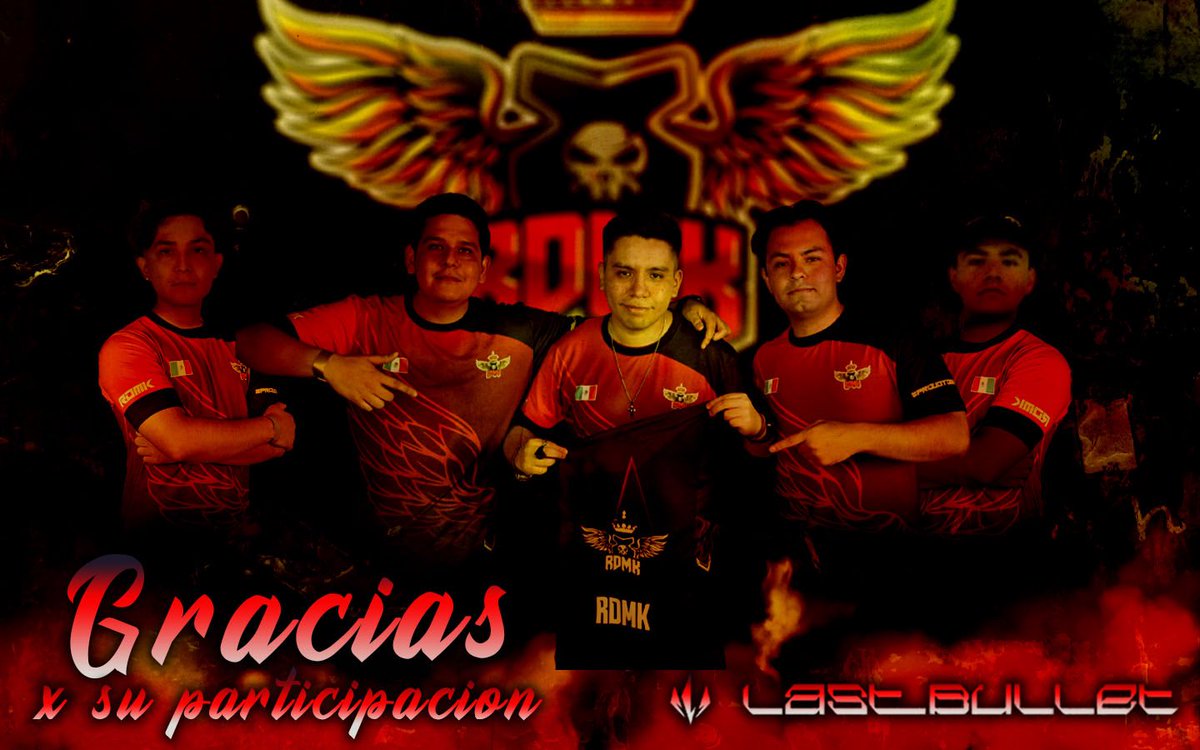 Team RDMK (@teamrdmk) on Twitter photo No queríamos dejar pasar la oportunidad para agradecer el desempeño del Roster que nos representó en el Torneo Presencial “Last Bullet Championship” organizado por <a href="/TeeGamingOrg/">Tee Gaming</a>
🎮 <a href="/vToxicD/">Is Toxiq 🎮</a>
🎮 <a href="/Drein21/">Drein</a>
🎮 <a href="/LaxuzGG/">Laxuz</a>
🎮 <a href="/Acurhz/">Acurhz</a>
📕 <a href="/Appasaurio/">Brutalize</a>
📷 <a href="/TheM1cky/">Ivan Sanchez</a>
#GoRDMK No queríamos dejar pasar la oportunidad para agradecer el desempeño del Roster que nos representó en el Torneo Presencial “Last Bullet Championship” organizado por <a href="/TeeGamingOrg/">Tee Gaming</a>
🎮 <a href="/vToxicD/">Is Toxiq 🎮</a>
🎮 <a href="/Drein21/">Drein</a>
🎮 <a href="/LaxuzGG/">Laxuz</a>
🎮 <a href="/Acurhz/">Acurhz</a>
📕 <a href="/Appasaurio/">Brutalize</a>
📷 <a href="/TheM1cky/">Ivan Sanchez</a>
#GoRDMK