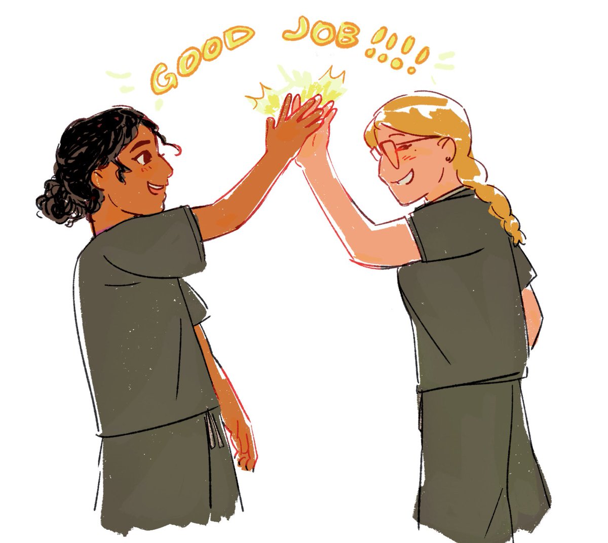 crowshaped's tweet image. high five!!!!!!!!!!!