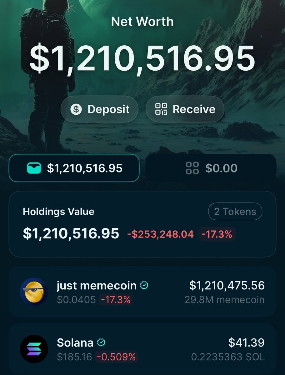 First Update - up 1.2M dollars. Do I care? No. Not fucking selling. Will I sell at 10M? No. Not fucking selling. Send it higher. 1 Memecoin = 1 Dollar. It’s just a Memecoin.