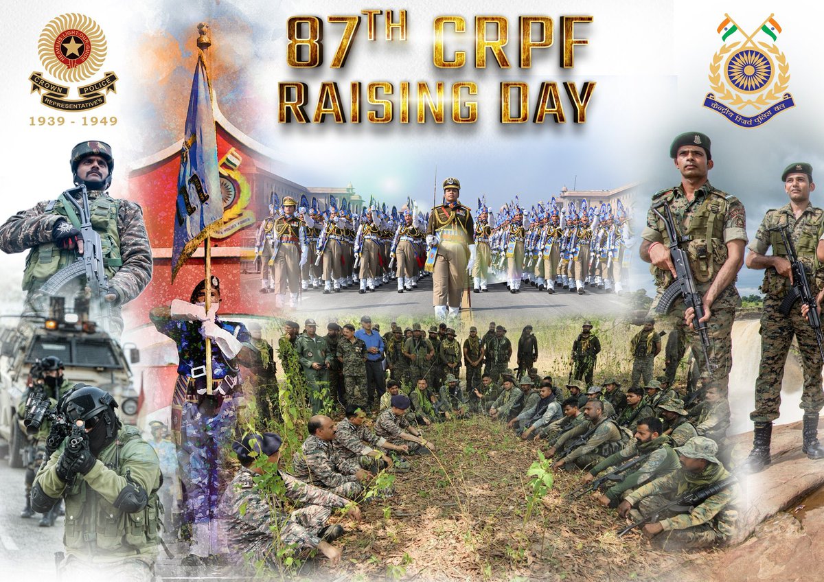 cmpatowary's tweet image. Saluting the courage, dedication, and selfless service of the nation’s largest paramilitary force on the occasion of 87th @crpfindia Raising Day.
From counter-insurgency to disaster response, the CRPF stands as a symbol of unwavering resolve and commitment to India’s unity and…