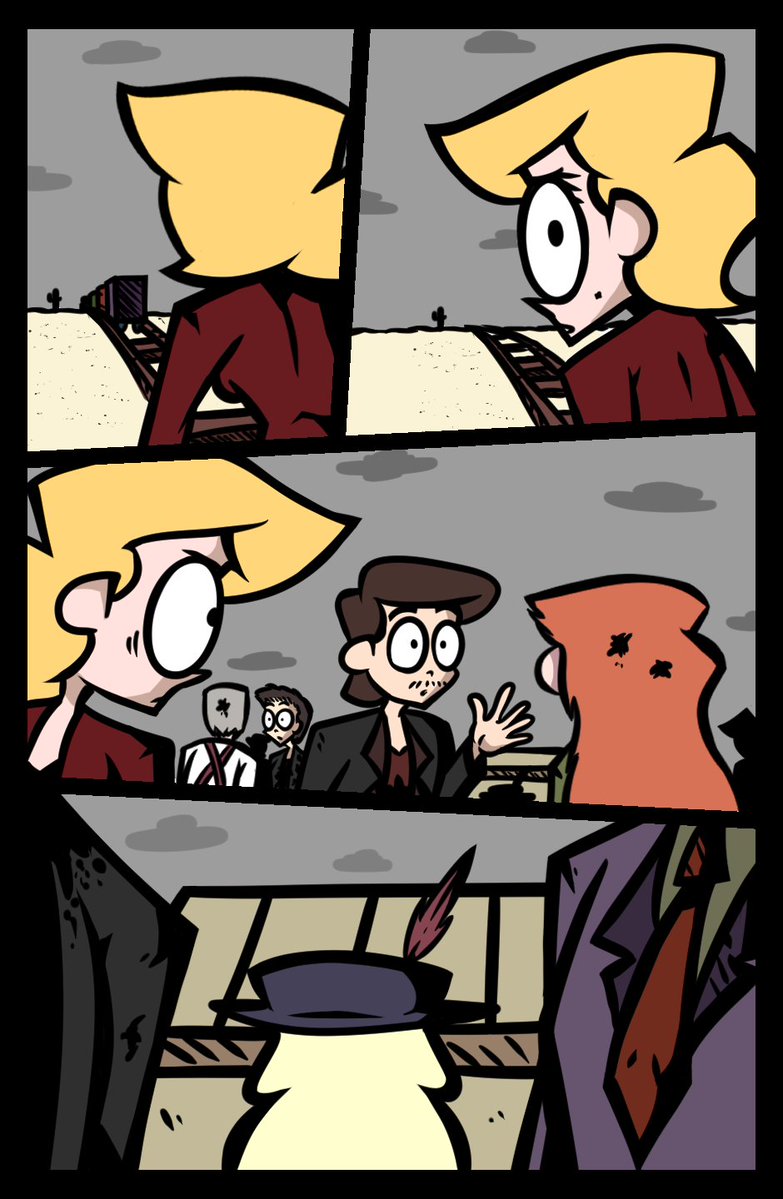 clunkertons's tweet image. Blue in the Night is, artistically, my least favorite chapter of the old comic, but I did like tackling a dream sequence. My favorite bit is where Valorie finds herself running into people she&apos;s clipped. Even Hilton from one of the earlier mini chapters makes a cameo.