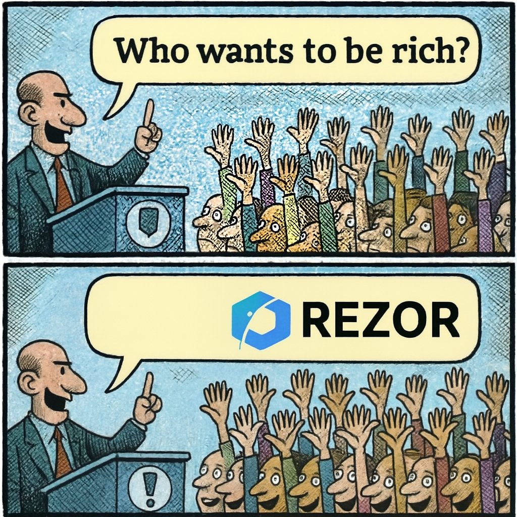 Who wants to be rich? 💸
Who invested in ReZor? 🧠💎

🙋‍♂️🙋‍♀️ Everyone with a vision.
📈 Real wealth starts with real conviction.

🚀 Don’t wait. Be early. Be ReZor.
<a href="/Rezor_Official/">Rezor</a>

#ReZor #CryptoWealth #Layer0 #Web3 #BuildOnReZor #REZORARMY 💥