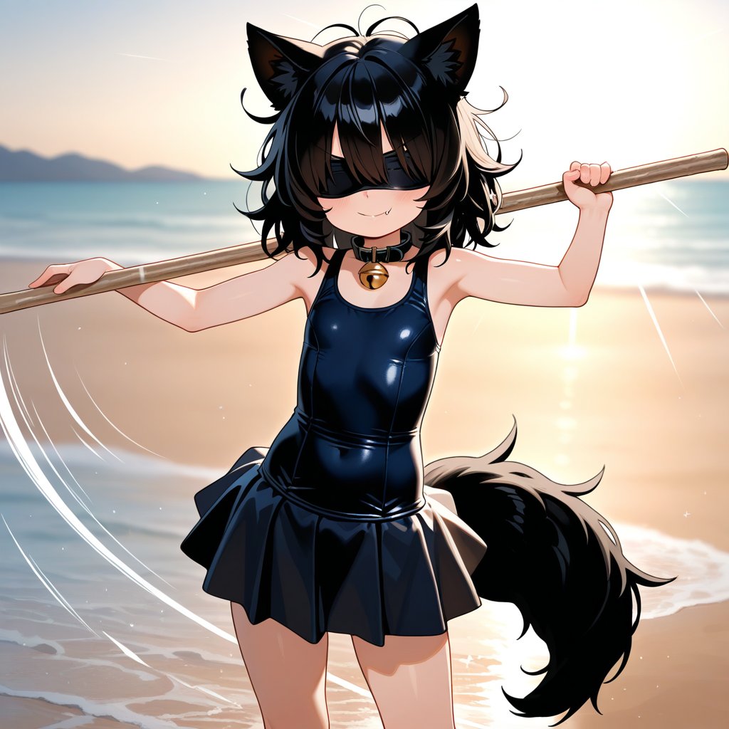 PantasticDesign's tweet image. スイカ割りのプロ(影中)