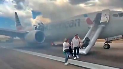 Boeing Aircraft Ignites on Runway in the US; Passengers Escape Amidst Smoke Alarm