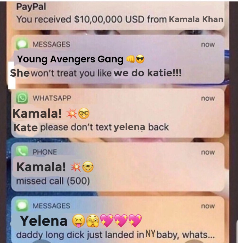applesflowr's tweet image. kate’s phone after #Thunderbolts