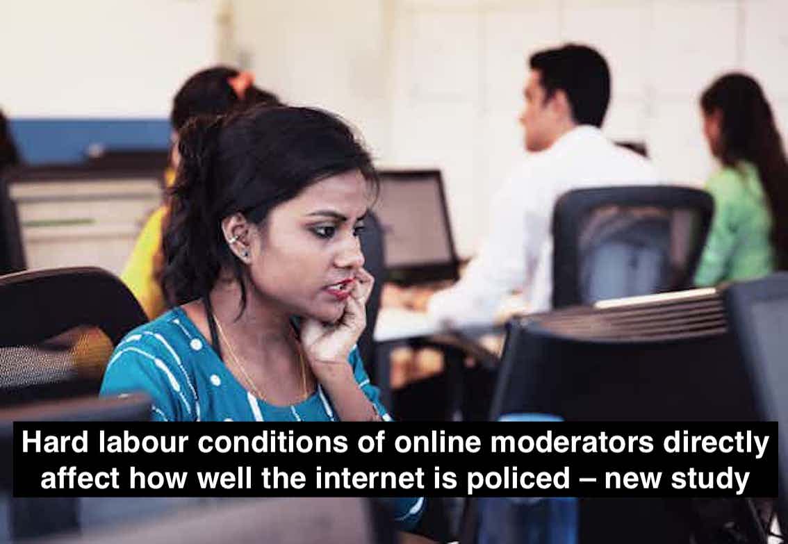 NRI_Affairs's tweet image. 🚨 New study: Many online moderators work in India under harsh conditions—strict targets, poor mental health support &amp;amp; job insecurity. This affects how effectively harmful content is removed.

nriaffairs.com/hard-labour-co…

#ContentModeration #TechLabor #India #SocialMedia