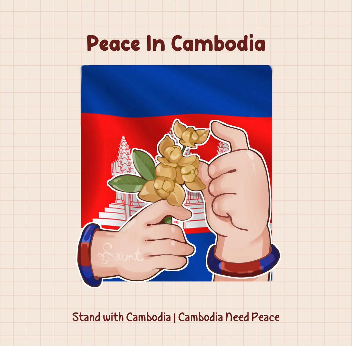 bluvb2's tweet photo. CAMBODIA WANTS PEACE! 
#ThailandInvadedCambodia https://t.co/vI4aQNrCCb