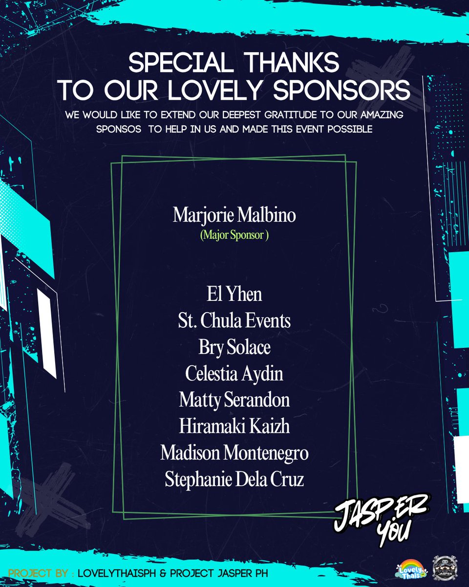 projectjasperph's tweet photo. Also big thanks to those who helps us get through this event. To our sponsors, admins, our editor in charge, and to everyone who made this event possible. Khob khun makk!!🫶💗 https://t.co/PfIhoDjDVz