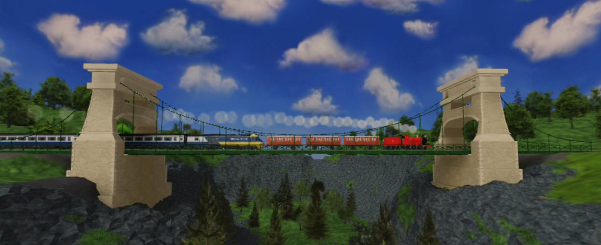 e516e2can07d9F's tweet image. #Roblox
“ジェームスは2台の最新機関車を引いて本線を走っています。列車は重くて、駅に着く度にジェームスは止まりましたが急行のお客もピップ達も文句は言いません。何故ってゆっくり走っているので島の素敵な景色を堪能できるからです。