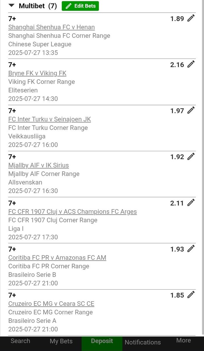 CornersCode's tweet photo. BW7D9C0FA

🎯 7+ Corners | 116 Odds 🔥
"Corners gang, this one is a BANGER! 116 odds with nothing but 🔒 picks. If you believe in corners, STAKE HIGH and RETWEET for others!"

💬Drop your best code in the comments— let’s cook together this weekend!

#BetwayTips #Corners #R1Gang https://t.co/ItSagmlmL5