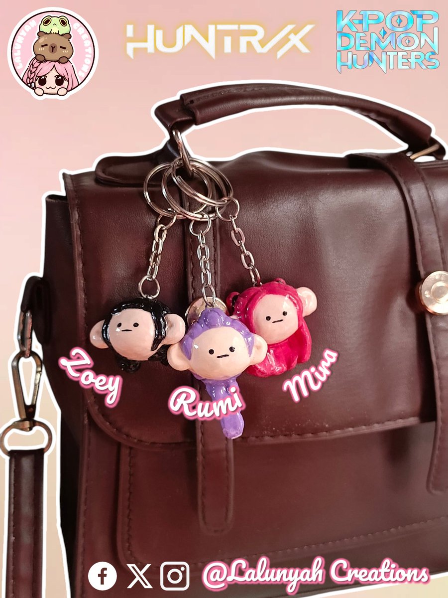 Lalunyah_Create's tweet image. ✨KPOP DEMON HUNTER KEYCHAINS✨

Dropping some HUNTRIX &amp;amp; SAJA BOYS handmade clay keychain. I can do custom keychains of your fave characters as well ~

✉️ For inquiries and custom orders, message me directly! 

#claykeychain #handmade #art #KPOPDEMONHUNTERS