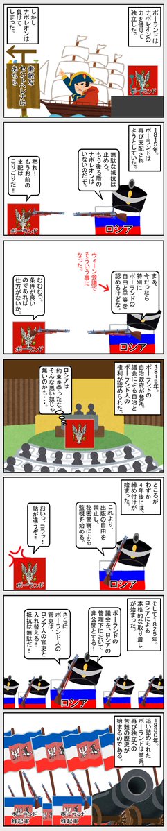 V69O6iL62aMiJjU's tweet image. #いらすとや #世界史 #歴史　
【ナポレオン後のポーランド】