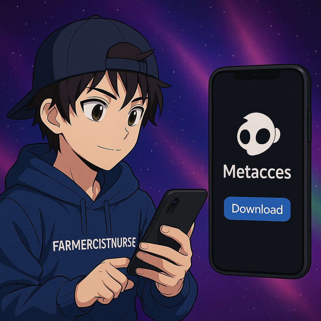farmercistnurse's tweet image. I thought I downloaded just another Web3 game…
But what I found was something else:

➠ A personal AI. 
➠ A living world. 
➠ And a digital economy where my progress, assets, even identity belonged to me.

Here’s how I discovered @metacces 

#ThreadChallenge #Metacces