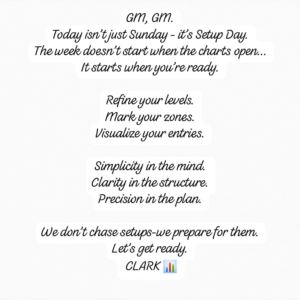 New week loading... 🚀
Setup first 🧠
Precision next 🎯
We don’t wait - we prepare 📊
CLARK ✨📊