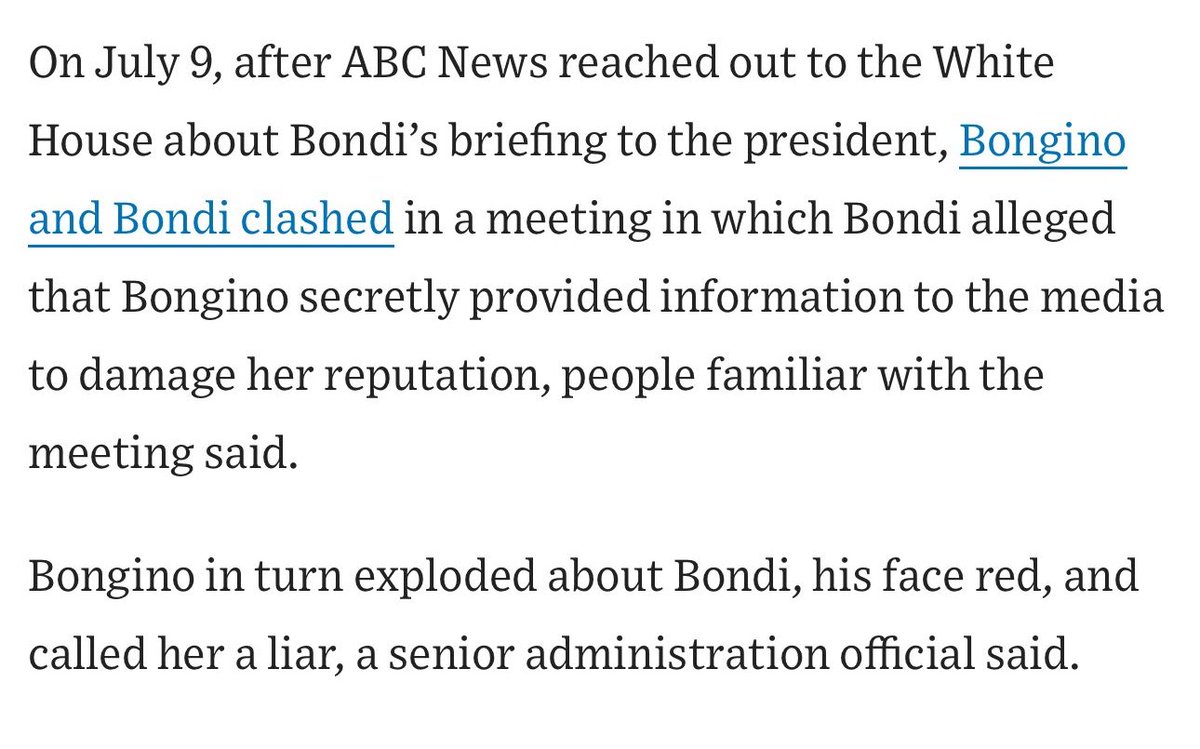 According to the WSJ, Dan Bongino called Pam Bondi a liar