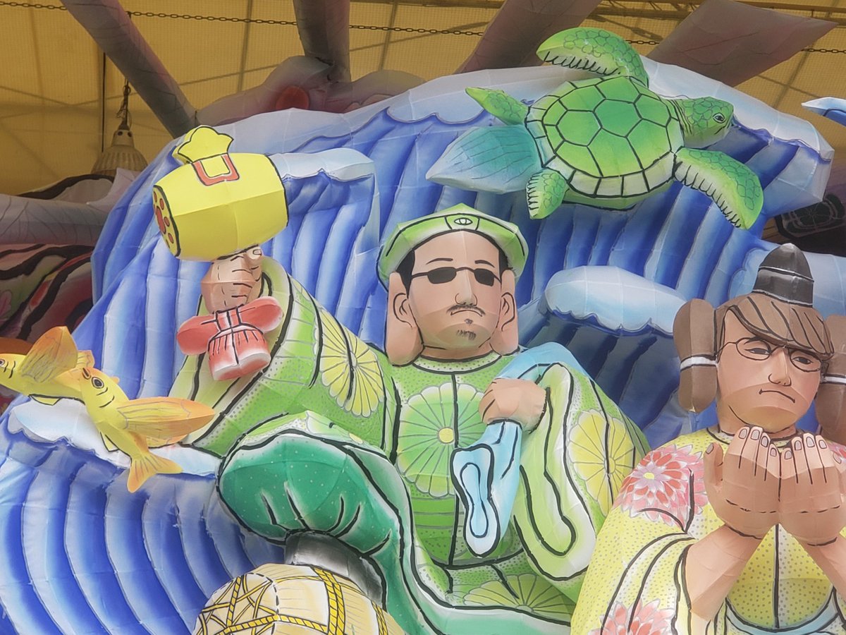 LTJR16's tweet photo. に組・日本風力開発グループ

THE ALFEEねぶた
大黒天、恵比寿、毘沙門天
#2025青森ねぶた　まであと6日 https://t.co/fVpfNzH5Z3
