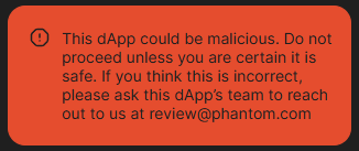 STokenCreator's tweet photo. Phantom flagged our dApp 😅
We reached out to Phantom & Blowfish, but looks like small indie projects like us don’t get through 😔
No worries tho, we’re not here to scam anyone.
All transactions are safe & transparent.

#Solana #CryptoCommunity #DeFi #Web3Builders #PhantomWallet #DYOR