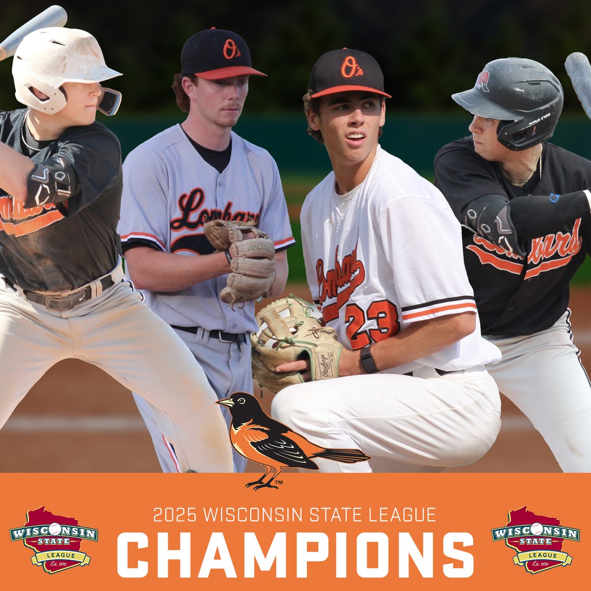 🏆 LOMBARD WINS THE CHAMPIONSHIP 🏆

With today's doubleheader sweep of West Allis, the Lombard Orioles are the 2025 Wisconsin State League Champions! #WSL