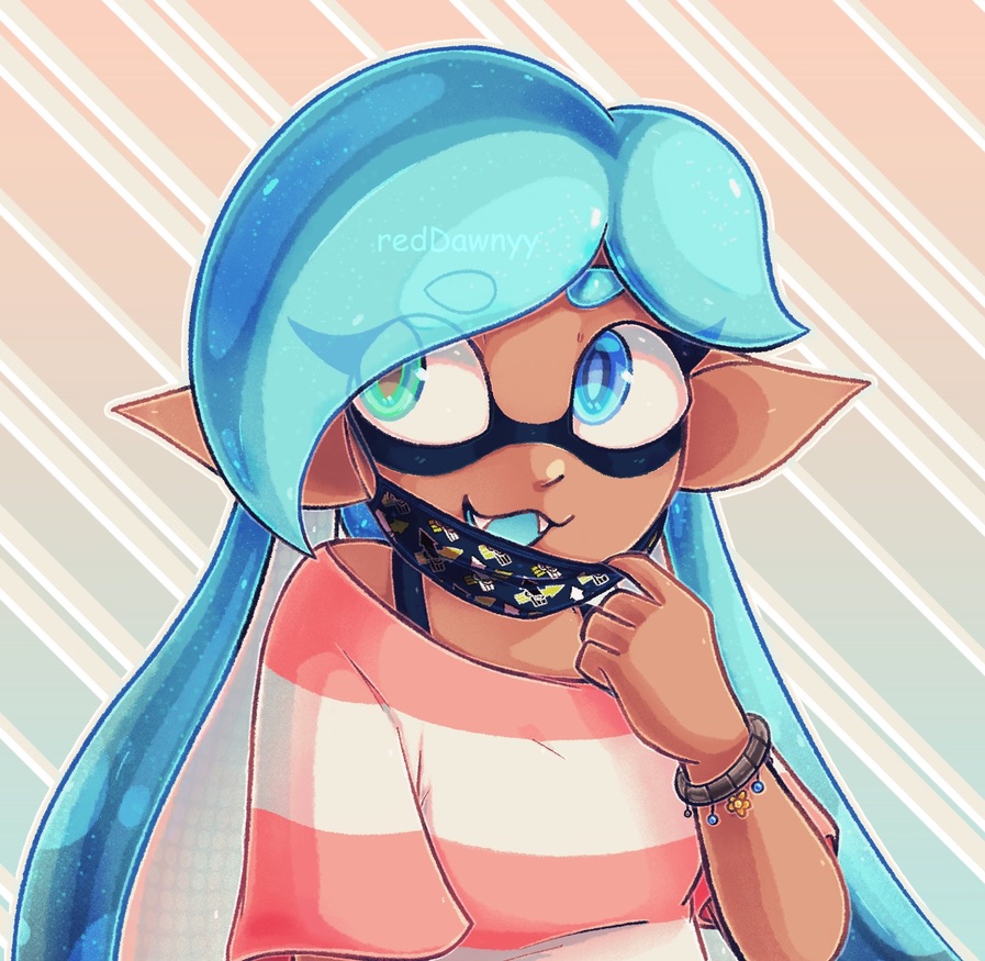 the four Splatoon art fight attacks I've done so far (for SupNovaGY, crowbeecreates, SquiffySquiff, Sea-Bugg)