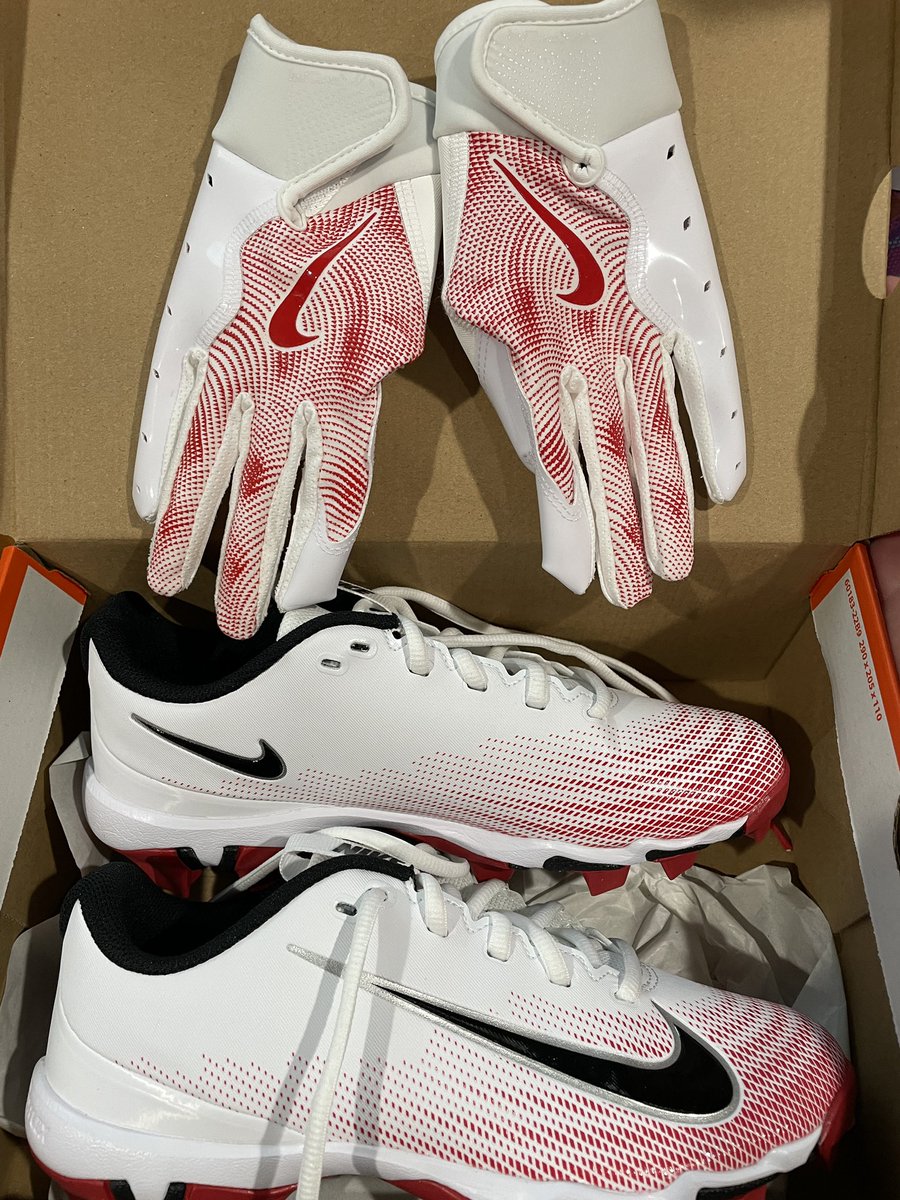 THEOhioSunDevil's tweet image. Hooked up my stepson with new cleats and gloves for his first year of football