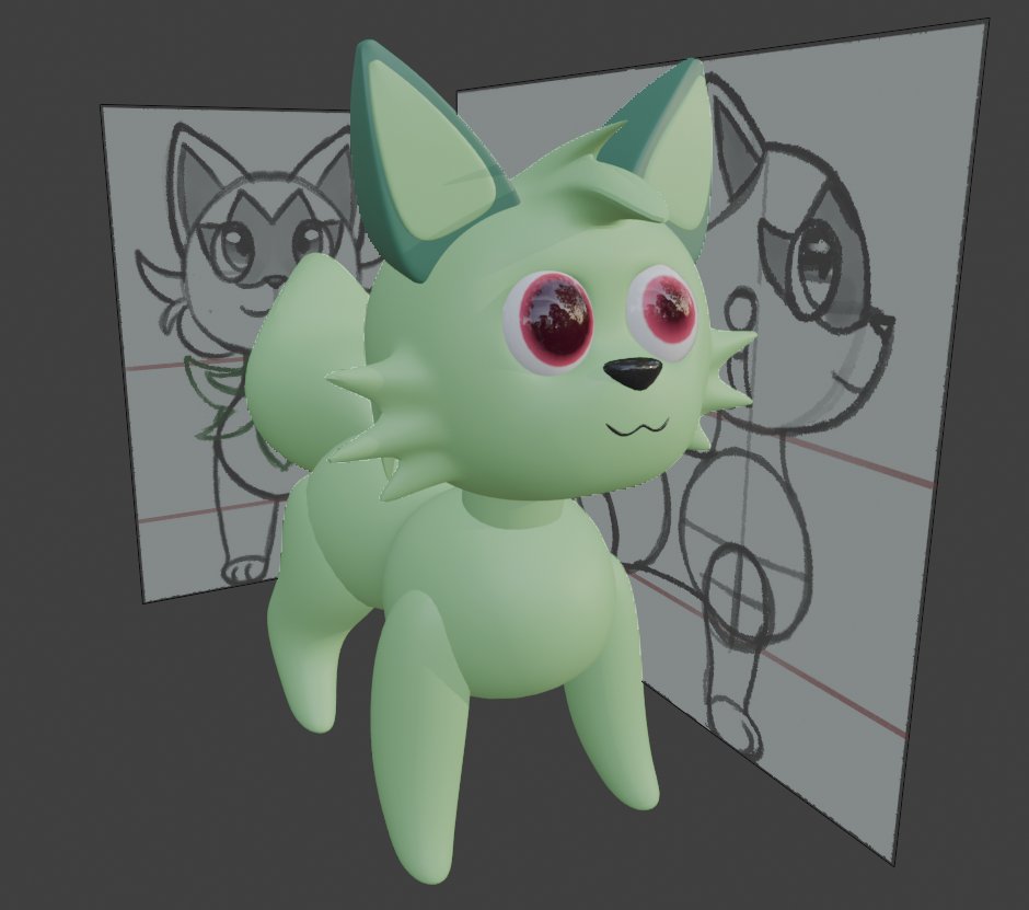 Ziegfrieth's tweet image. 3 day of using Blender
Just look a this stupid and silly sprigatito XD